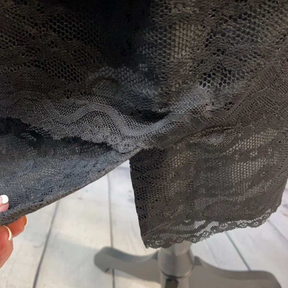 Sharagano Black Lace Tiered Skirt-8